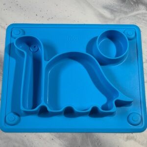 Blue Dinosaur Silicone Plate